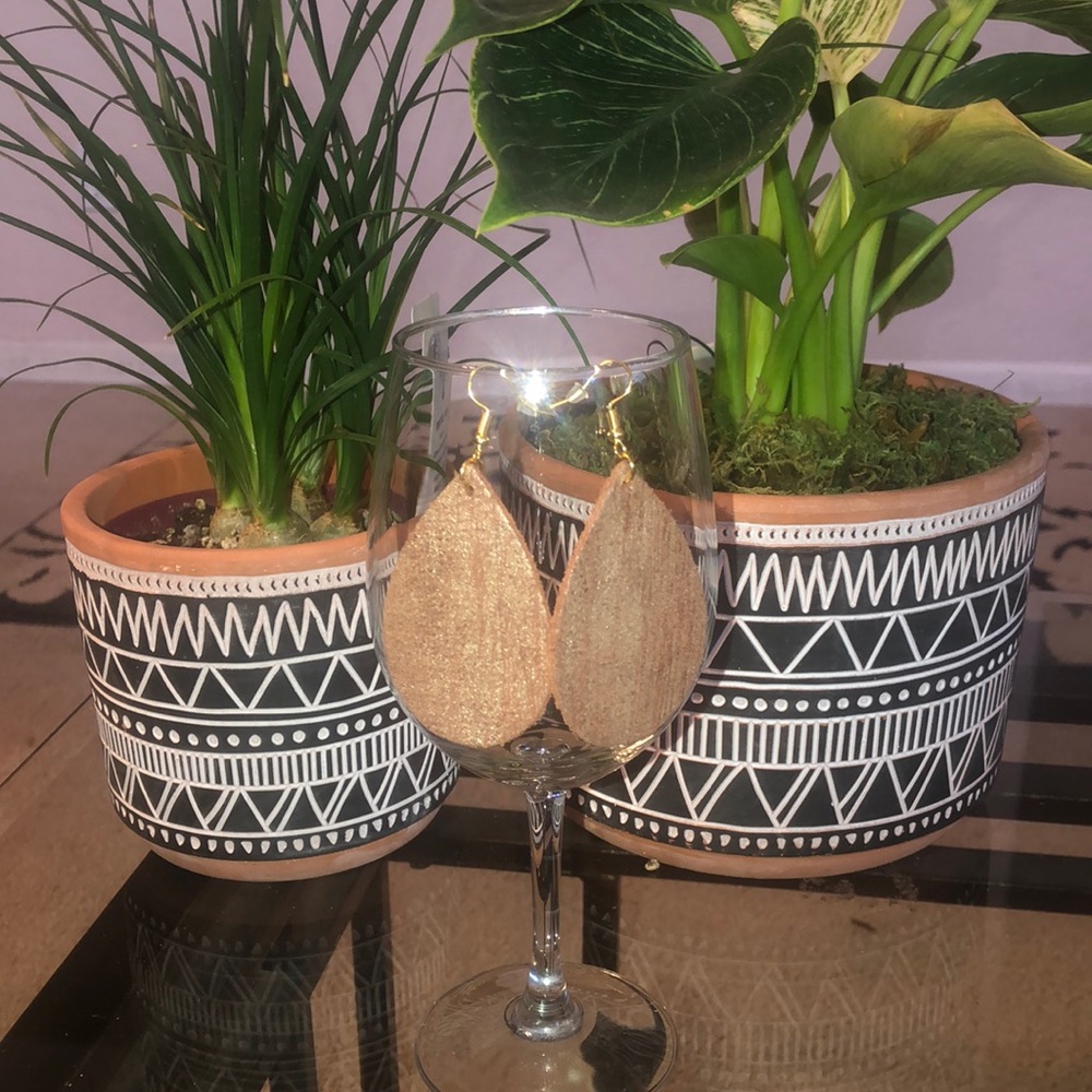 Handmade Leather Teardrop Earrings $16 each pair